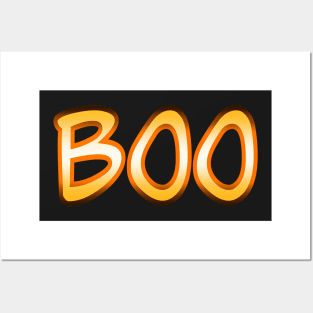BOO - Orange on Black Posters and Art